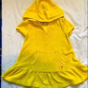 O.P  2 T yellow terrycloth swimsuit pullover